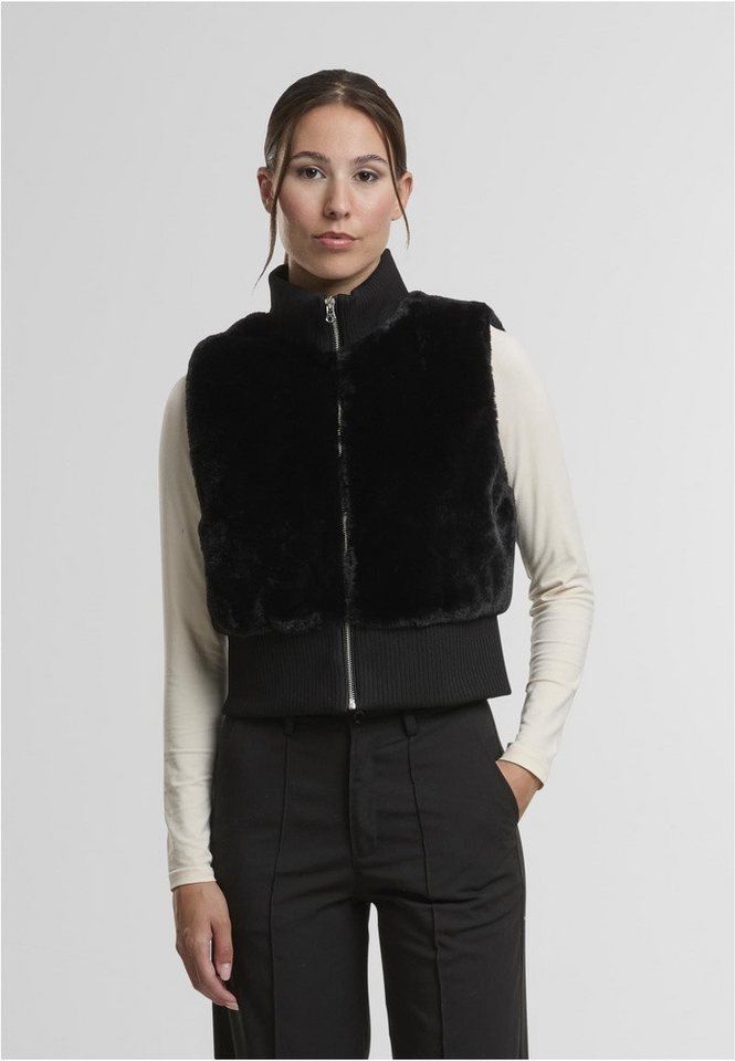 URBAN CLASSICS Sweatweste Ladies Cropped Faux Fur Vest von URBAN CLASSICS