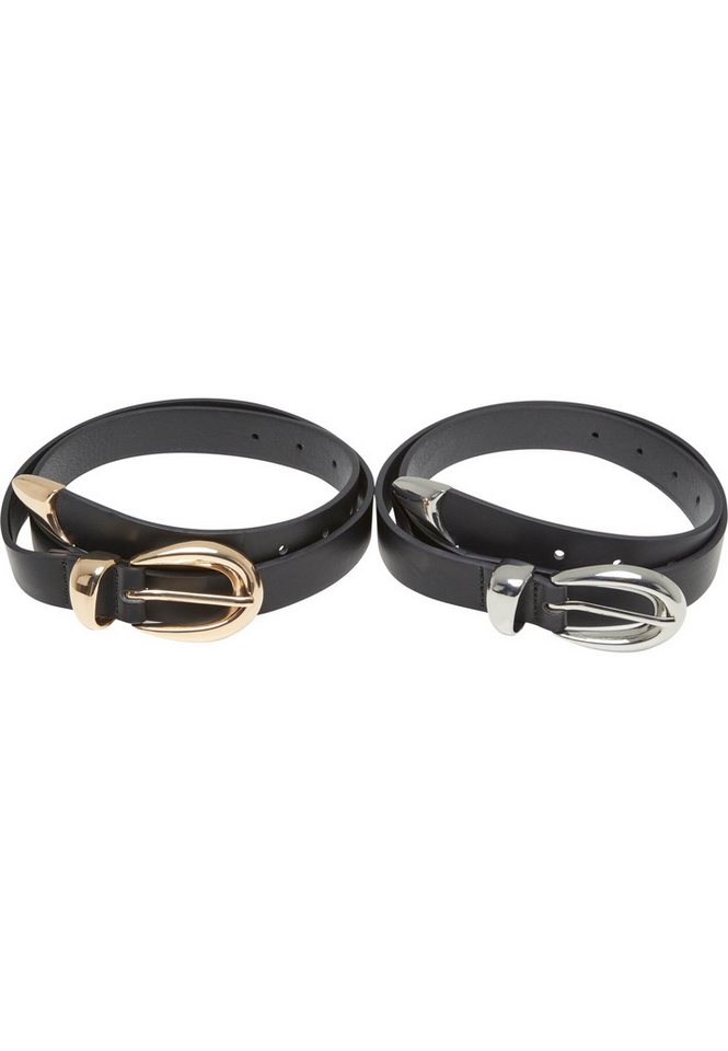 URBAN CLASSICS Synthetikgürtel Urban Classics Chunky Buckle Loop Synthetic Leather Belt 2-Pack von URBAN CLASSICS
