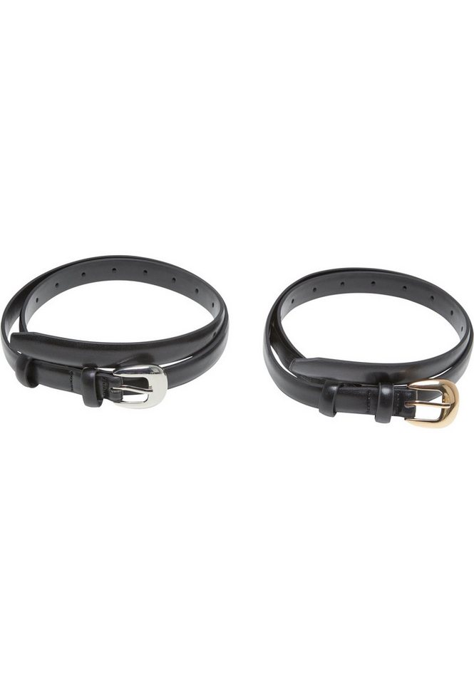 URBAN CLASSICS Synthetikgürtel Urban Classics Chunky Buckle Slim Belt 2-Pack von URBAN CLASSICS