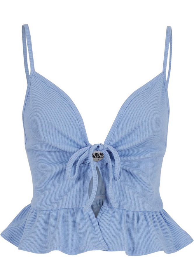 URBAN CLASSICS T-Shirt-BH Urban Classics Damen Ladies Waffle Pique Ruffle Top von URBAN CLASSICS