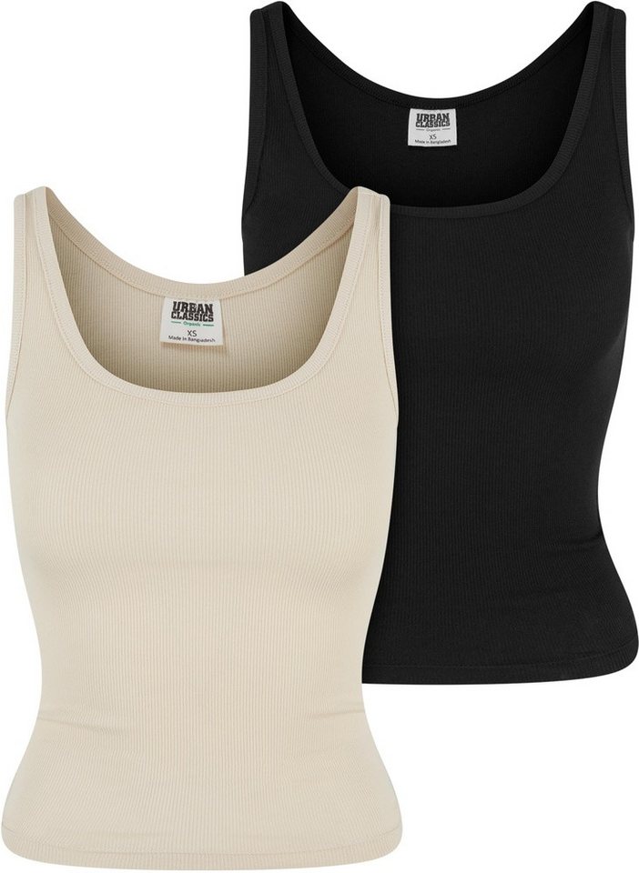 URBAN CLASSICS T-Shirt Ladies Organic Basic Rib Top 2-Pack von URBAN CLASSICS