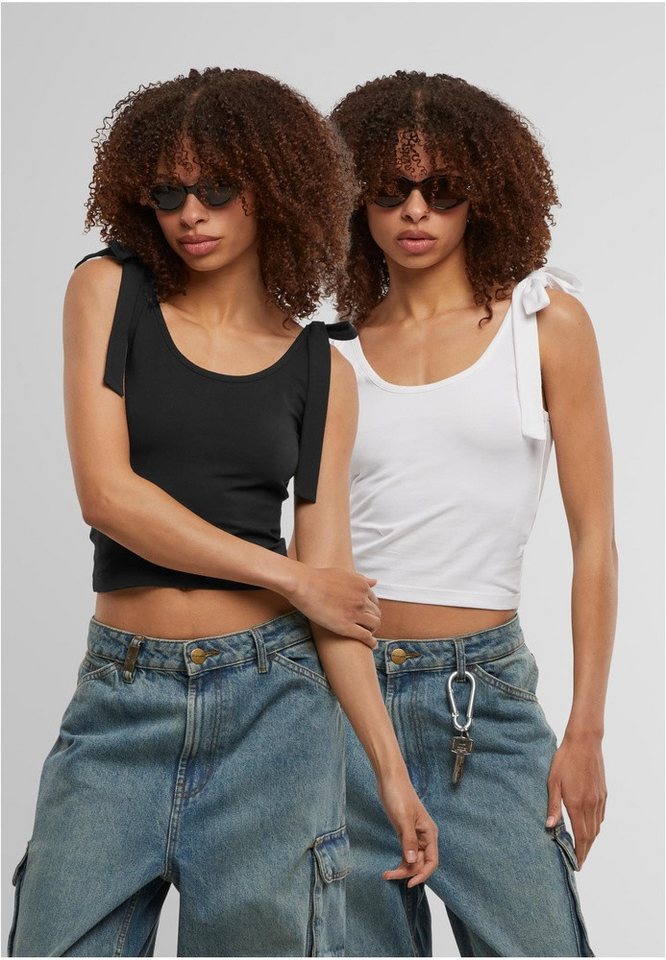 URBAN CLASSICS T-Shirt Ladies Tied Basic Jersey Top 2-Pack von URBAN CLASSICS