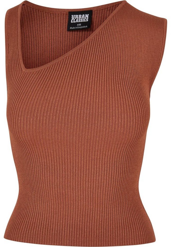 URBAN CLASSICS T-Shirt Urban Classics Damen Ladies Rib Knit Asymmetric Top (1-tlg) von URBAN CLASSICS