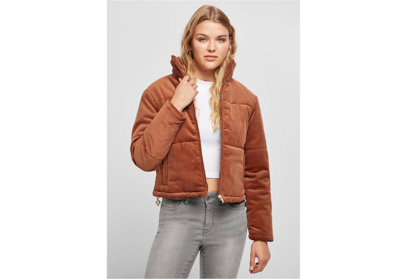 URBAN CLASSICS Winterjacke Damen Ladies Corduroy Puffer Jacket (1-St) von URBAN CLASSICS