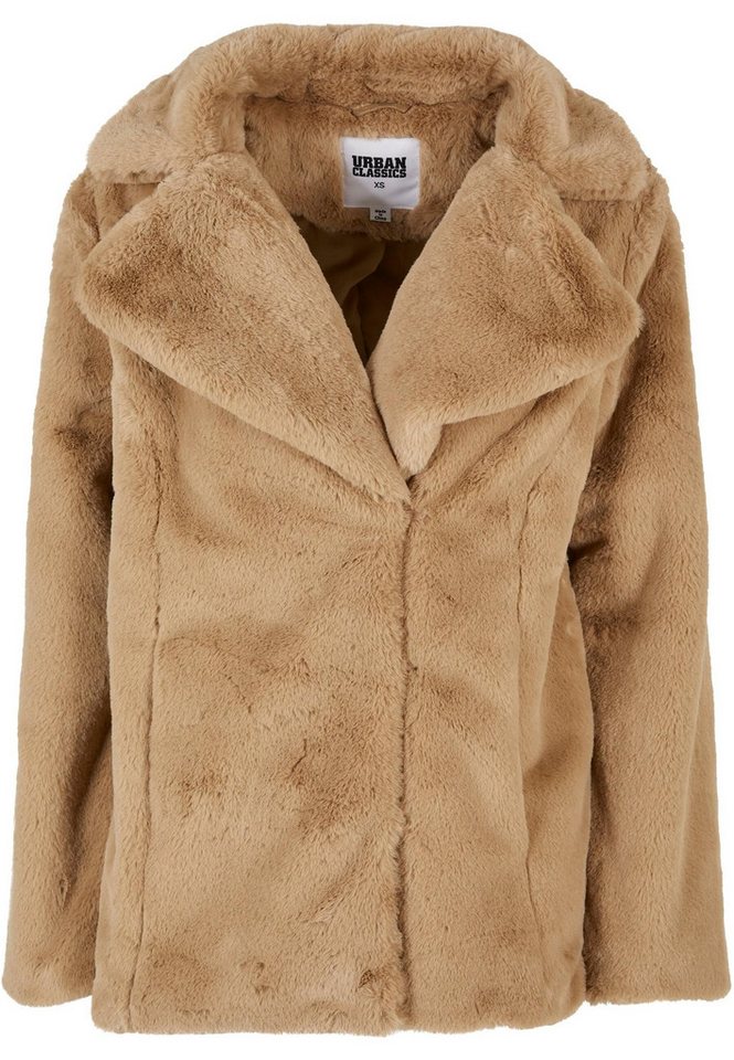 URBAN CLASSICS Winterjacke Urban Classics Damen Ladies Lapel Teddy Jacket (1-St) von URBAN CLASSICS
