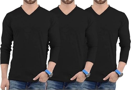URBAN CREST Herren-T-Shirt mit V-Ausschnitt, leichtes und weiches Pullover-T-Shirt mit langen Ärmeln, perfekt für den täglichen Gebrauch oder lässige Veranstaltungen, Herren Hemd mit V-Ausschnitt, 3 von URBAN CREST
