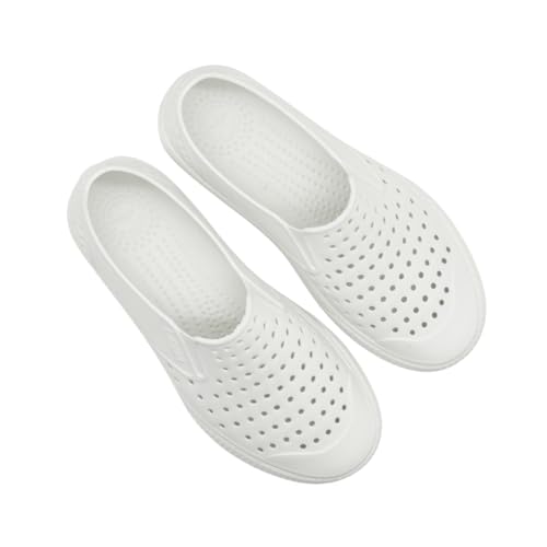 URBAN FOOTPRINT Herren Damen Atmungsaktiv Garten Clogs Unisex Leichte Wasserschuhe Slip On Gartenschuhe, Weiss/opulenter Garten, 8.5 XX-Narrow von URBAN FOOTPRINT