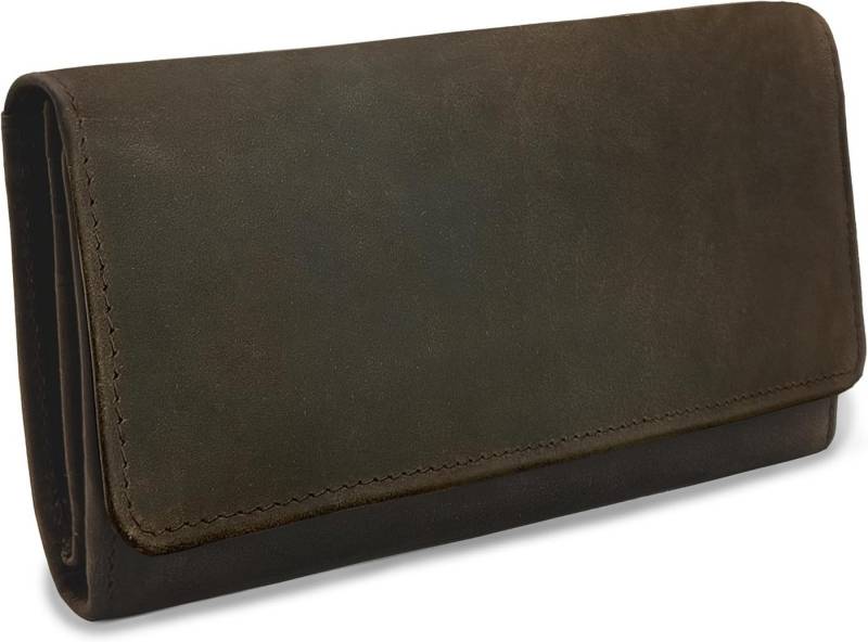 URBAN FOREST Geldbörse Damen Geldbörse lang aus 100% Leder Reißverschluss & Kartenfächer von URBAN FOREST