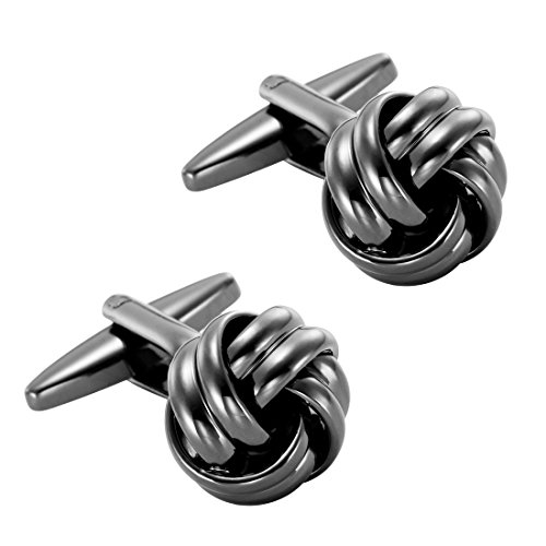 Klassische Knoten Manschettenknöpfe in dunkel getöntem Edelstahl von URBAN JEWELRY