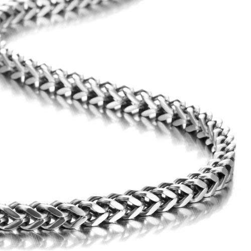 URBAN JEWELRY Atemberaubende Edelstahl Silber Herren Halskette Glieder Kette im mechanischen Stil (Mit Marken Geschenkschachtel) von URBAN JEWELRY
