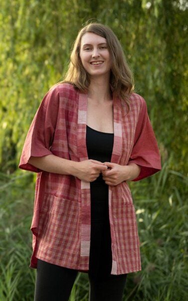 URBAN MEDLEY Pink Gamcha Kimono von URBAN MEDLEY