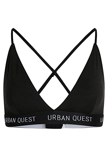 URBAN QUEST Damen 2-pack Bamboo Triangle Bra Strap, Schwarz, L EU von URBAN QUEST