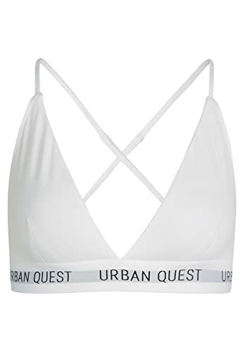 URBAN QUEST Damen 2-pack Bamboo Triangle Bra Strap, Weiß, XS EU von URBAN QUEST