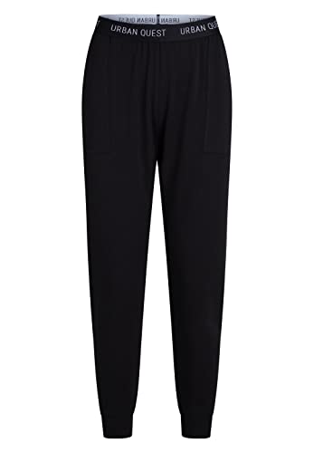 URBAN QUEST Damen Bamboo Women Black Sweatpants, Schwarz, XS EU von URBAN QUEST