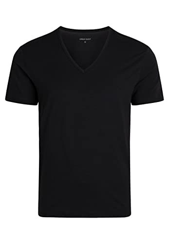 URBAN QUEST Men's 2 O-Neck Herren Viskose (Bambus), Baumwolle (Bio) Und Elastan I Schwarz t-Shirt S/XXL Undershirt, Black, XL von URBAN QUEST