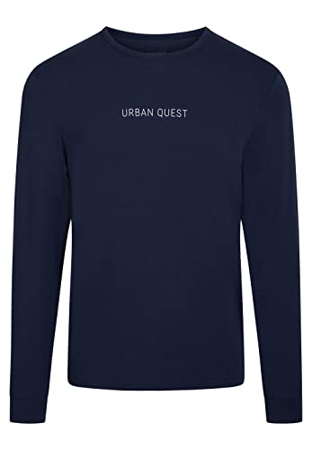 URBAN QUEST Men's 2 V-Neck Herren Viskose (Bambus), Baumwolle (Bio) Und Elastan I Weiß S/XXL T-Shirt, Navy, L von URBAN QUEST