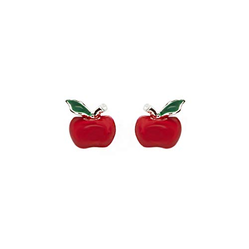 URBAN SHe° Ohrstecker aus 925er Sterlingsilber mit rotem emailliertem Apfel von URBAN SHe°