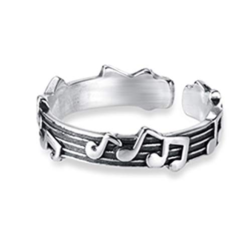 URBAN SHe° Ring aus Sterlingsilber mit Musiknote, offener Ring, verstellbar, Sterling Silber von URBAN SHe°