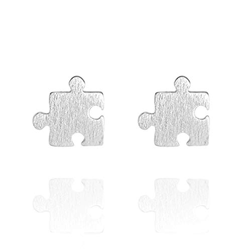 URBAN SHe° Sterlingsilber 925 Puzzleteil Silber Halskette Anhänger Puzzle Ohrstecker Ohrringe (Puzzle Ohrringe) von URBAN SHe°