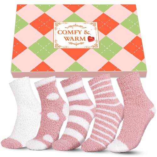 Kuschelsocken Damen Weihnachtsgeschenke für Frauen Geschenke: Dicke Flauschige Socken Wintersocken Thermosocken Warme Socken Damen, Wichtelgeschenk Nikolaus Geschenke Frauen Freundin Weihnachten von URECOVER