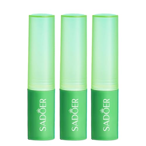 3 Stück Aloe Vera Lippenstift, Lang anhaltendes Feuchtigkeitsspendendes Lippenpflege Crystal Jelly Lippenstift für Frauen Feuchtigkeitsspendender Lip Balm Aloe Vera Lippenpflege für Make-Up von URFEDA