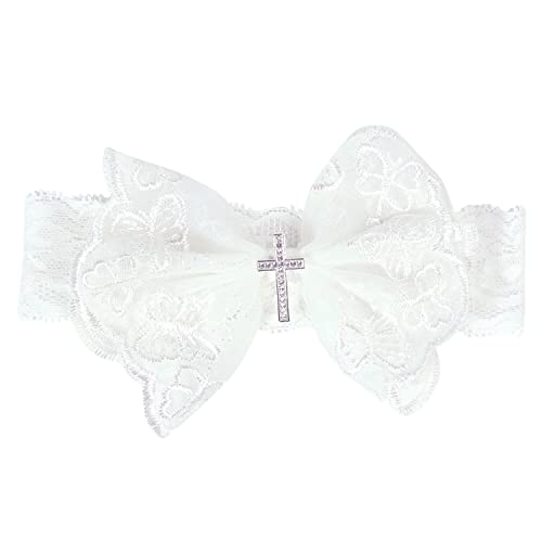 Baby Stirnband, Baby Mädchen Spitze Perlen Diamant Stirnbänder Bowknot Elastische Haarbänder Weiß Weiche Niedliche Haarband Schleifen Haarschmuck Kopfbedeckung für Kinder Kleinkinder von URFEDA