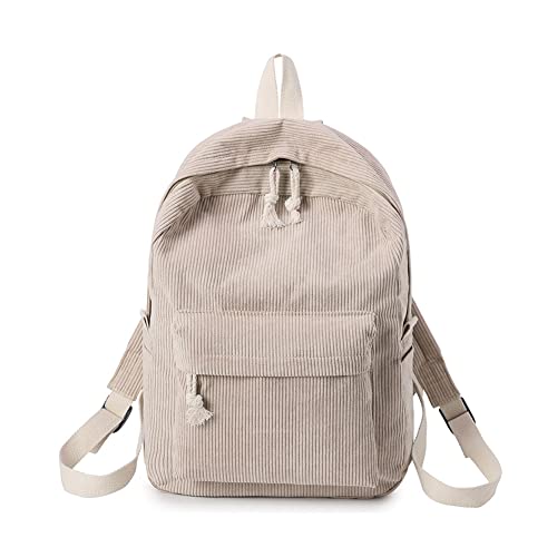 Freizeitrucksack Mädchen Tagesrucksack, Streifen Cord Schulrucksack Mädchen Teenager, Unisex Rucksack, Damen Schultasche, Schulrucksack, Casual Daypack für Universität Reisen Freizeit Arbeit, Braun von URFEDA