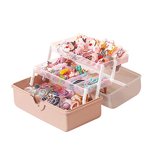 Kinder Haarschmuck Aufbewahrungs Kasten Haarspangen Aufbewahrung fur Mädchen Babykopf Seil Haarnadel Rosa Craft Organizer Tragbare Aufbewahrungsbox Schmuckschatulle Für Haarbänder, Haargummis, Clips von URFEDA