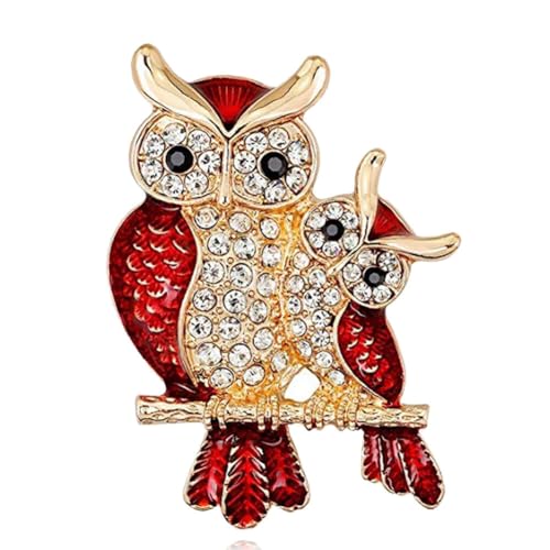 Owl Brooch Kristalle Eule Broschen Tier Corsage, Mode Eule Strass Legierung Frauen Brosche Eule Brosche Pin Kristall Emaille Rhodium Vergoldet Legierung für Frauen Mädchen Geburtstagsgeschenk von URFEDA