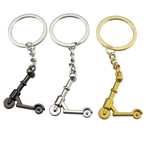 URFEDA 3 Stk Metall Roller Scooter Schlüsselanhänger, Männer Auto Schlüsselanhänger Roller Scooter Spieless Keychain Anhänger hängender Schlüsselanhänger Handtasche Charms Für Männer Frauen Kinder von URFEDA