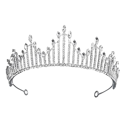 URFEDA Krone Damen Diademe Hochzeit Tiara Braut Tiara Kristall Strass Tiara Silber Krone Retrostil Haarband Diademe Haarschmuck Königin für Frauen Prinzessin Party Supplies, Blume Krone Tiara von URFEDA