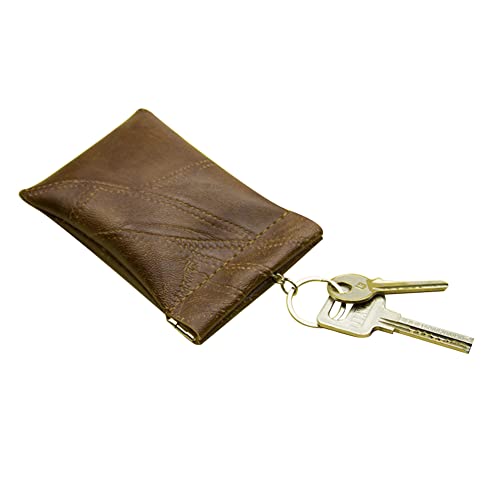 URFEDA Leder Schlüsseletui Auto Schlüsseltasche Multifunktionale Mini Münztasche Retro Retro Kuhhaut Schlüsselanhänger Tragbares Schlüsselringetui Auto Schlüssel Anhänger Geldbörse Herren Damen von URFEDA