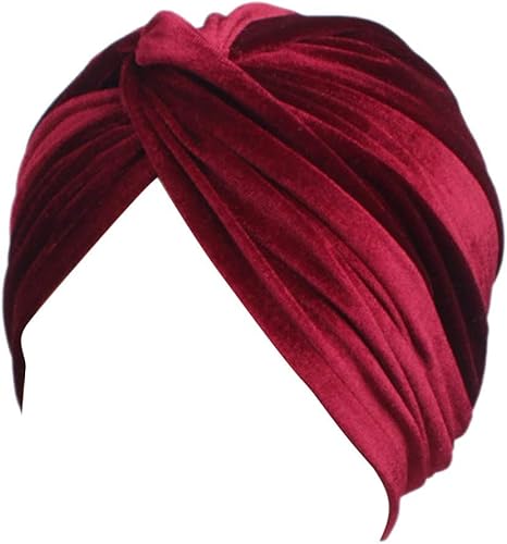 URFEDA Turban für Damen,Twist Plissee Turban Mütze Kopfbedeckung Damen Bandana Kopftuch Sommer Turban Mütze Damen Chemo Kopfbedeckung Hut Für Haarverlust Chemo Kappe Beanie Mütze Schlafmütze von URFEDA