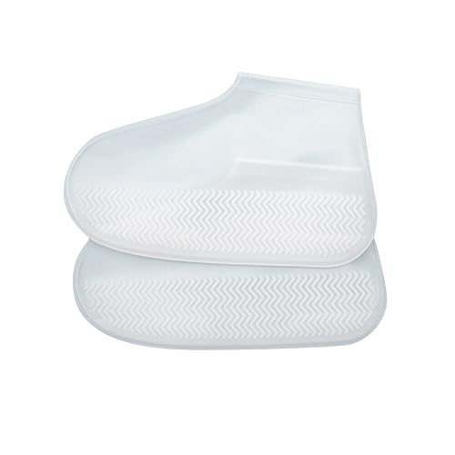 URFEDA Wasserdicht Überschuhe, Silikon Regenüberschuhe Tragbarer Silikon Überschuhe Wiederverwendbare Schuhüberzieher mit Antirutschsohle für Regen Outdoor Rutschfester, für Männer Frauen von URFEDA