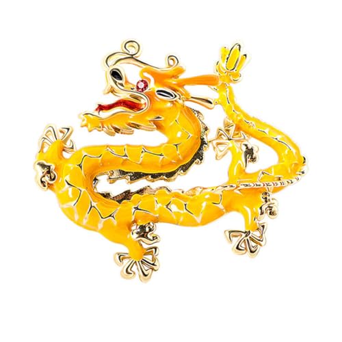 Vintage Drache Anstecknadel, Drachen Brosche Pin Chinesische Drachen Brosche für Damen Herren Drache Tierkreiszeichen Brosche Abzeichen Drache Schal Clips Kragen Brosche Anzug Krawattennadel von URFEDA