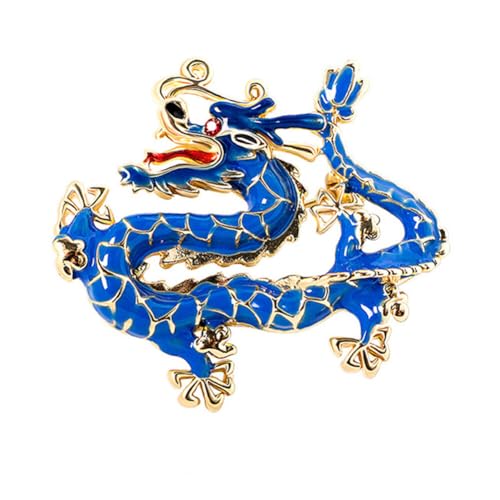 Vintage Drache Anstecknadel, Drachen Brosche Pin Chinesische Drachen Brosche für Damen Herren Drache Tierkreiszeichen Brosche Abzeichen Drache Schal Clips Kragen Brosche Anzug Krawattennadel von URFEDA