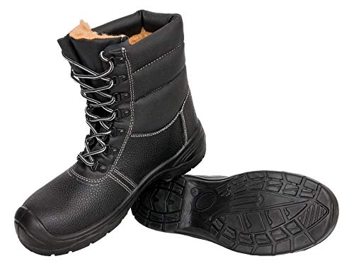 URG Arbeitsschuhe Sicherheitsschuhe Winter Gefüttert Winterstiefel Stahlkappe(112SB) (46 EU) von URG