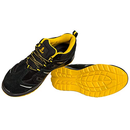 URG Arbeitsschuhe Sportliche Sicherheitsschuhe Schwarz-Gelb Schutzkappe S1(206-S1) (43 EU) von URG