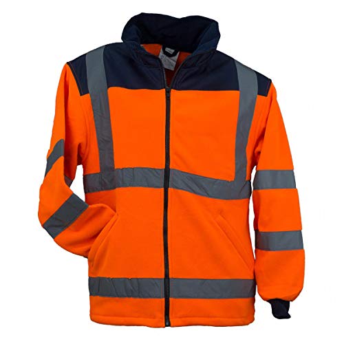 URG Fleece Warnjacke Winterjacke Warnschutzjacke Arbeitsjacke Orange (POL-HSV-OR) (3XL) von URG
