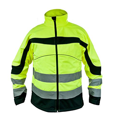 URGENT Softshell Arbeitsjacke isoliert TPU Membran wasserdicht 8.000 winddicht atmungsaktiv 1.000 Outdoor isoliert Funktionale Jacke herren reflektierende Männer gelb (XXL) von URG