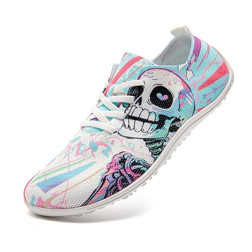 Barfußschuhe Damen Laufschuhe Turnschuhe Schuhe Sportschuhe Damen Bequeme Slip On Sneaker Fitnessschuhe Straßenlaufschuhe Leichte Atmungsaktiv Weich rutschfest Shoes hellblau 39 EU von UROMGV