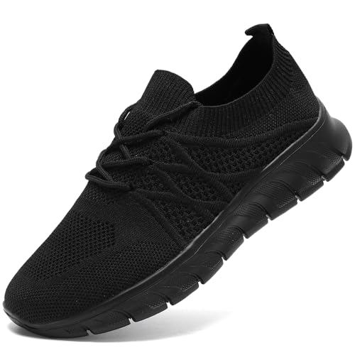 Herren Schuhe Laufschuhe Turnschuhe Sportschuhe Sneaker Running Tennis Schuhe Freizeit Straßenlaufschuhe Leichtgewichts Atmungsaktiv Walkingschuhe Fashion Fitness Jogging Sportsschuhe Black 46 EU von UROMGV