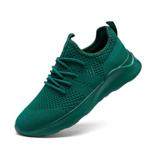 UROMGV Damen Laufschuhe Atmungsaktiv Straßenlaufschuhe Walkingschuhe Outdoor Freizeit Sportschuhe rutschfest Turnschuhe Running Shoes Tiefgrün 44 von UROMGV
