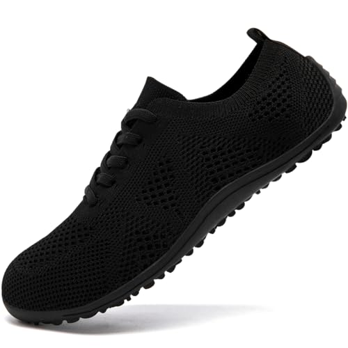 UROMGV Damen Laufschuhe Sportschuhe Barfußschuhe Schuhe lässige Sneaker Weich Turnschuhe Modische Schuhe Damen Schwarz Größe 36 von UROMGV
