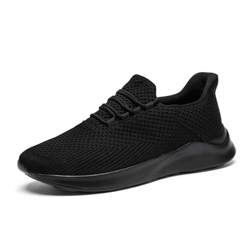 UROMGV Damen Sneaker Reinschlüpfen Wanderschuhe Laufschuhe Tennis Fitness Sportschuhe Leichtgewichtig atmungsaktiv rutschfeste Schuhe Lässig Bequeme Schuhe Schwarz EU 42 von UROMGV