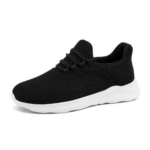 UROMGV Damen Sneaker Reinschlüpfen Wanderschuhe Laufschuhe Tennis Fitness Sportschuhe Leichtgewichtig atmungsaktiv rutschfeste Schuhe Lässig Bequeme Schuhe Schwarz weiß EU 37 von UROMGV
