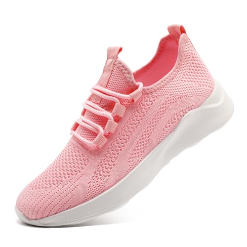 UROMGV Damen Straßenlaufschuhe Atmungsaktiv Laufschuhe Walkingschuhe Outdoor Freizeit Sportschuhe rutschfest Turnschuhe Running Shoes Rosa 37 von UROMGV