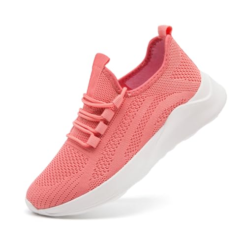 UROMGV Damen Straßenlaufschuhe Atmungsaktiv Laufschuhe Walkingschuhe Outdoor Freizeit Sportschuhe rutschfest Turnschuhe Running Shoes Rot 38 von UROMGV