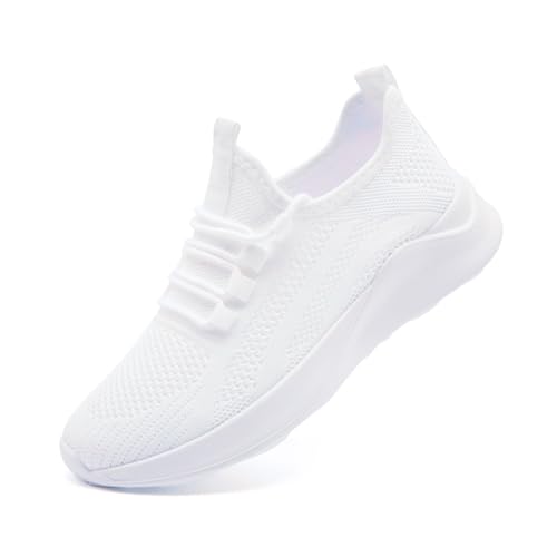 UROMGV Damen Straßenlaufschuhe Atmungsaktiv Laufschuhe Walkingschuhe Outdoor Freizeit Sportschuhe rutschfest Turnschuhe Running Shoes Weiß 37 von UROMGV