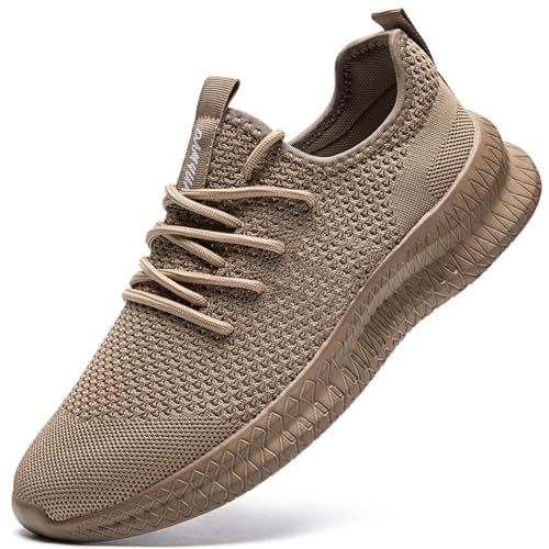 UROMGV Damen Tennisschuhe Straße Laufschuhe Slip On Walking Schuhe Sport Training Schuhe Leichtgewicht Atmungsaktiv Bequeme Freizeitschuhe Mode Outdoor Sportschuhe Fitness Schuhe Braun EU 40 von UROMGV